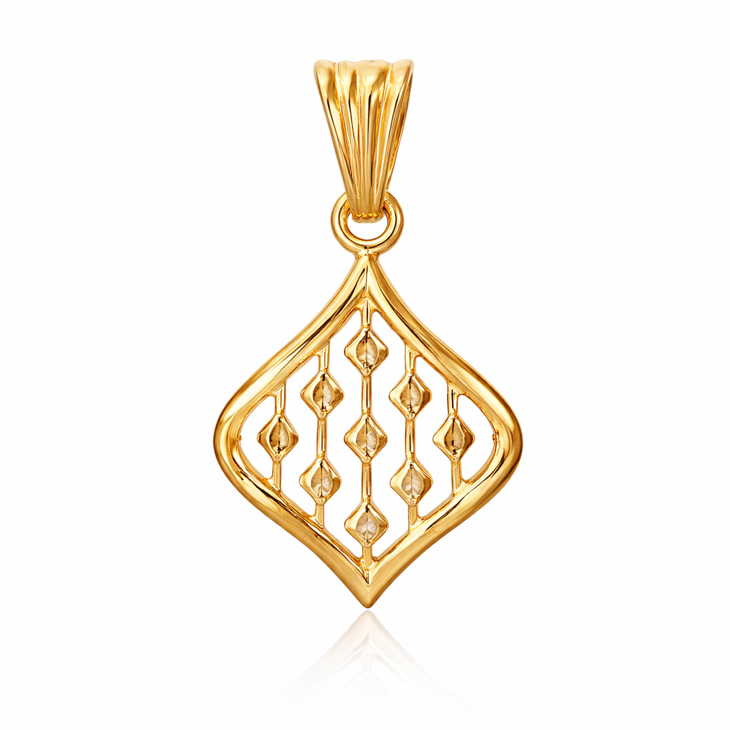 Round Lab Grown Diamond Pendant β Leaf Inspired Drop Design | IGI Certified - Image 4