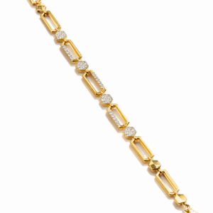 Round Lab Grown Diamond Bracelet – Elegant Geometric Link Design | IGI Certified