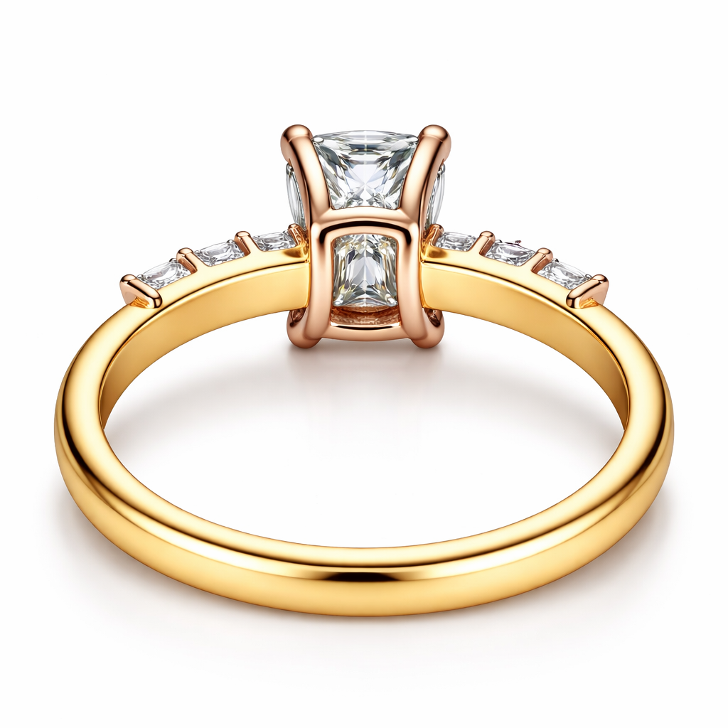 Emerald Cut Diamond Ring β Three Stone Statement Design | IGI Certified - Image 3