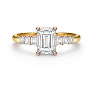 Emerald Cut Diamond Ring β Three Stone Statement Design | IGI Certified