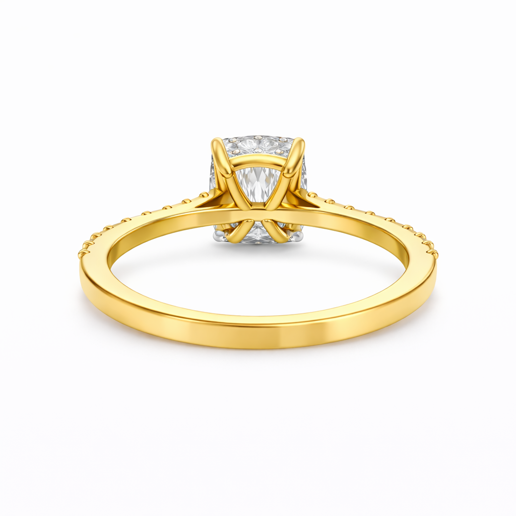 1.25 Carat Cushion Cut Lab Grown Diamond Ring β Hidden Halo Split Shank | IGI Certified - Image 3