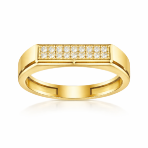 Men's Ring – Rectangular Cluster Bar Design | IGI Certified