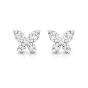 0.34 Ct Round Lab Grown Diamond Nose Pin – Butterfly Cluster Design | IGI Certified