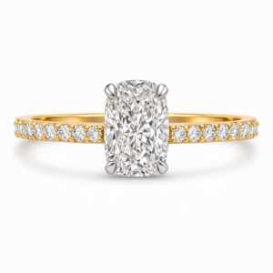 1.25 Carat Cushion Cut Lab Grown Diamond Ring β Hidden Halo Split Shank | IGI Certified