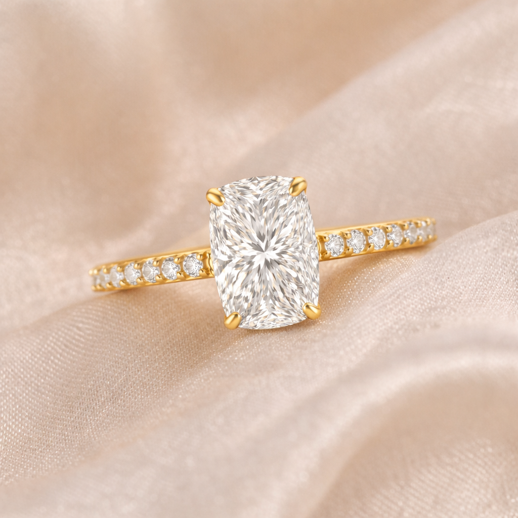 1.25 Carat Cushion Cut Lab Grown Diamond Ring β Hidden Halo Split Shank | IGI Certified - Image 7