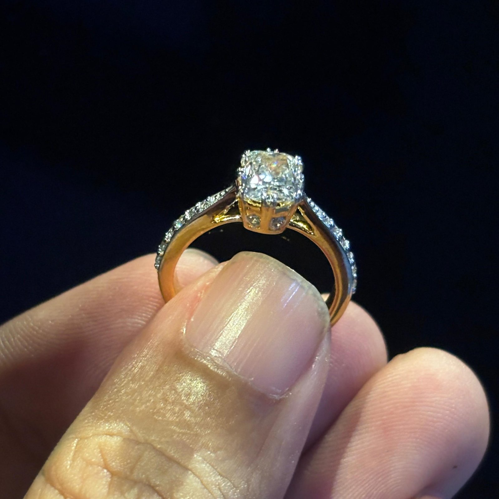 1.25 Carat Cushion Cut Lab Grown Diamond Ring β Hidden Halo Split Shank | IGI Certified - Image 2