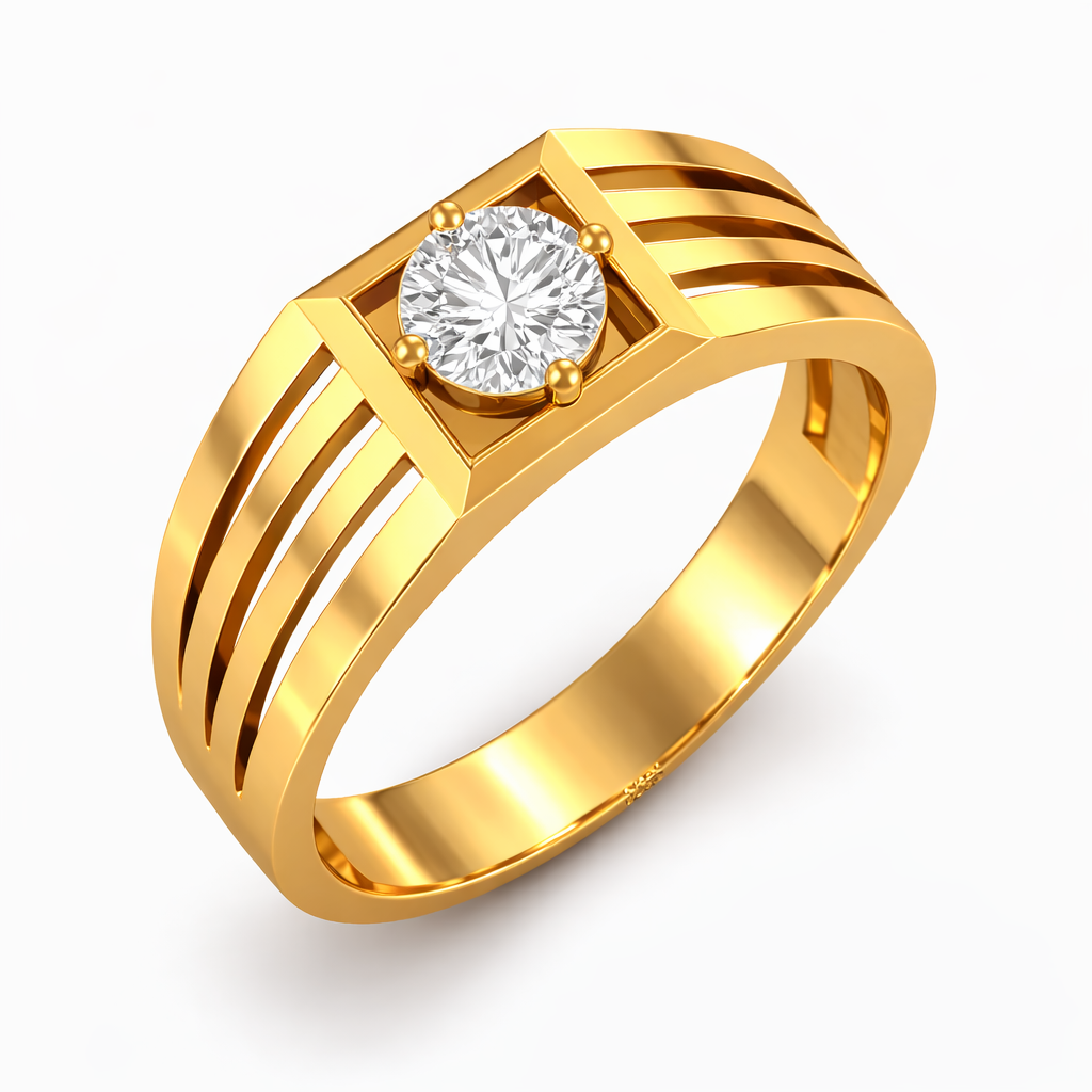 0.50 Carat Solitaire Round Diamond Men's Ring β Classic Square Bezel Setting | IGI Certified - Image 4