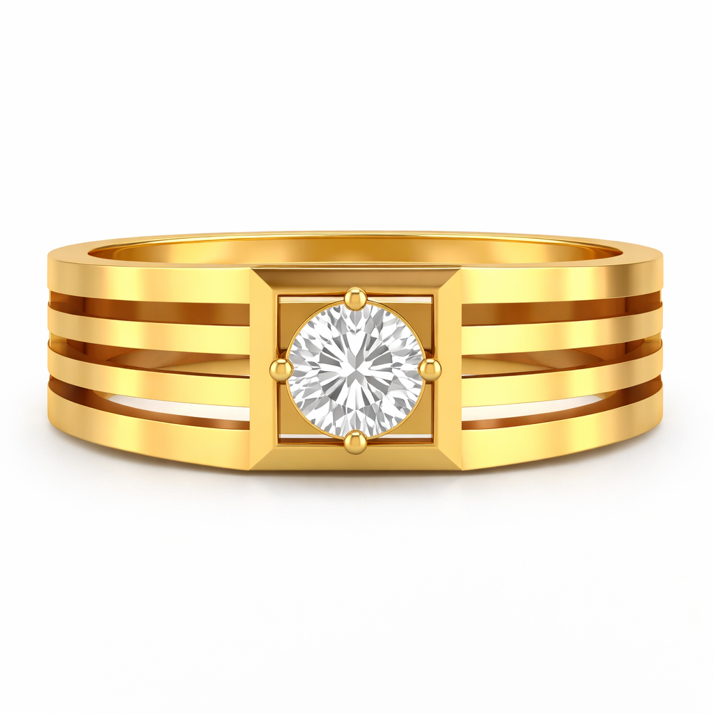 0.50 Carat Solitaire Round Diamond Men's Ring β Classic Square Bezel Setting | IGI Certified - Image 3