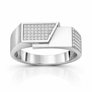 Diamond Men's Ring – Bold Rectangular Statement Design | IGI Certified