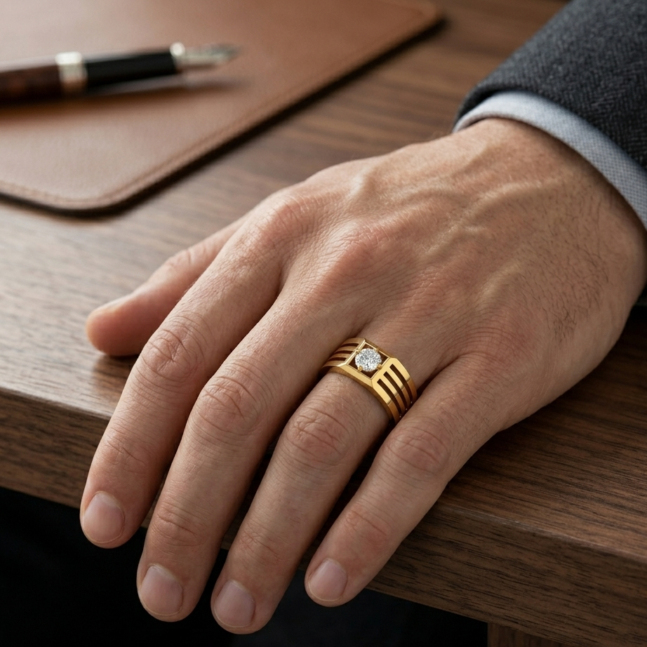 0.50 Carat Solitaire Round Diamond Men's Ring β Classic Square Bezel Setting | IGI Certified - Image 6