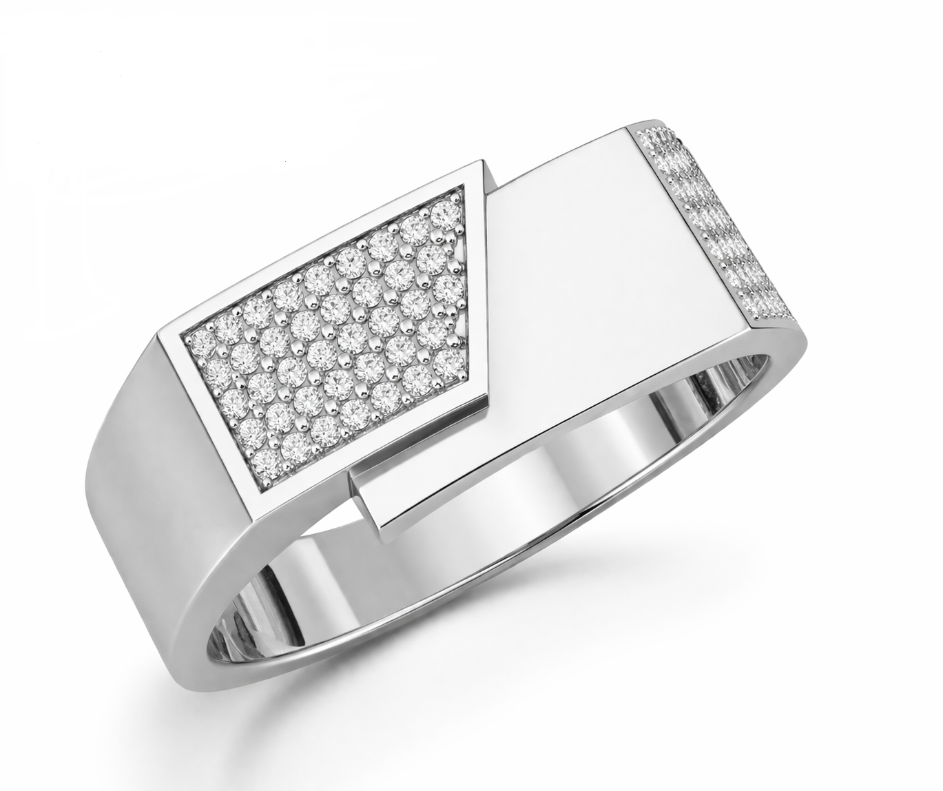 Diamond Men's Ring β Bold Rectangular Statement Design | IGI Certified - Image 2