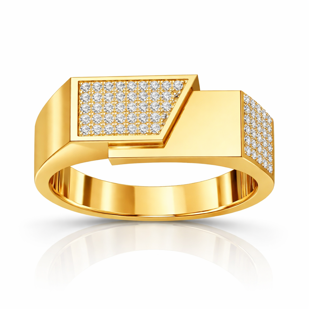 Diamond Men's Ring β Bold Rectangular Statement Design | IGI Certified - Image 5