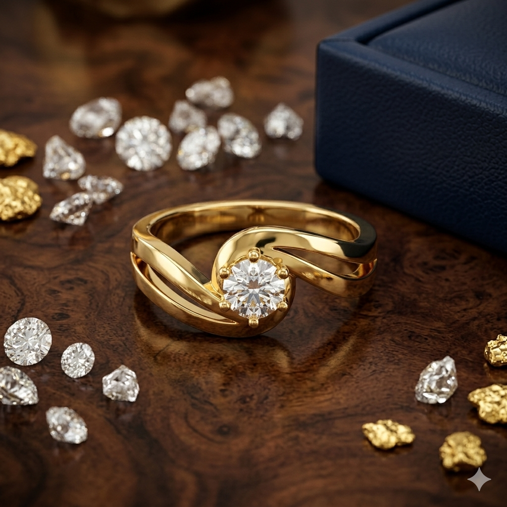 0.40 Ct Round Lab Grown Diamond Ring β Twisted Solitaire Design | IGI Certified - Image 8