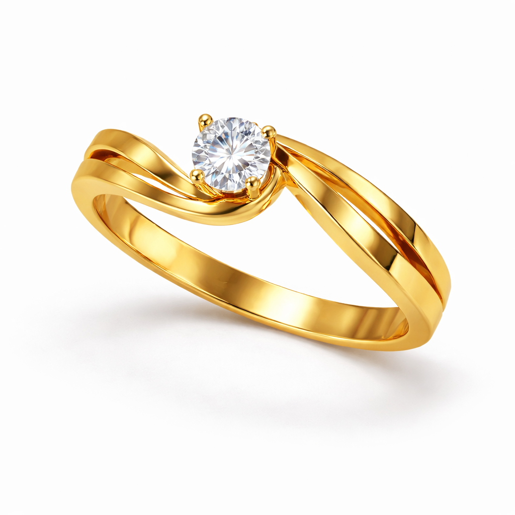 0.40 Ct Round Lab Grown Diamond Ring β Twisted Solitaire Design | IGI Certified - Image 3