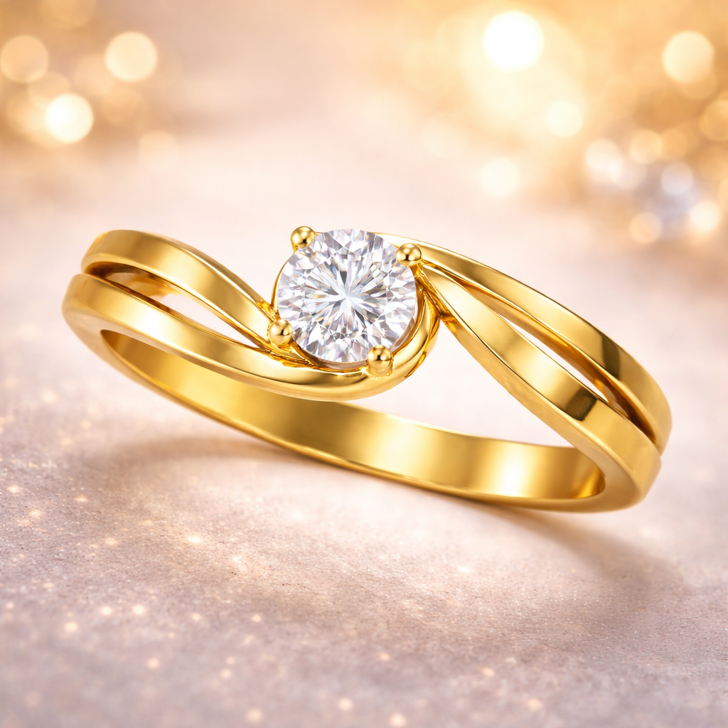 0.40 Ct Round Lab Grown Diamond Ring β Twisted Solitaire Design | IGI Certified - Image 6