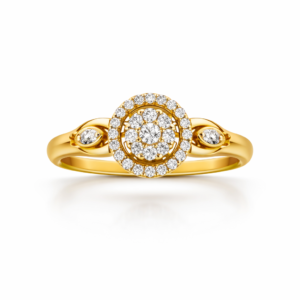 Diamond Ring β Floral Halo Twist Design | IGI Certified