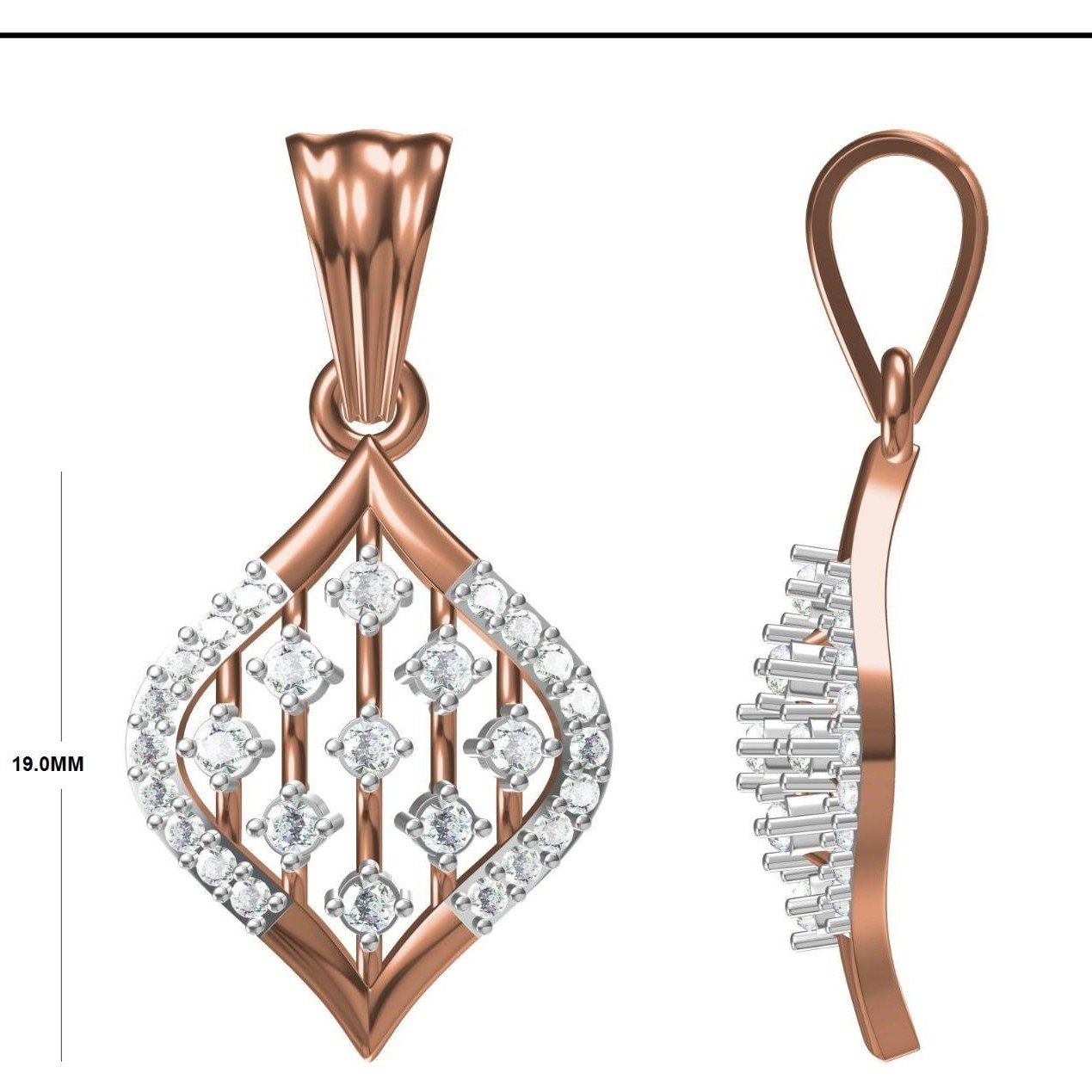Round Lab Grown Diamond Pendant β Leaf Inspired Drop Design | IGI Certified - Image 7