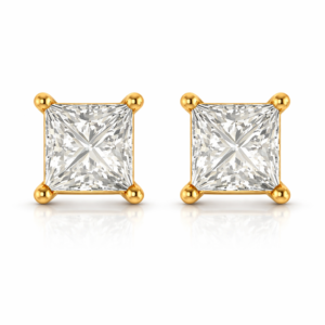 1.00 Ct Princess Cut Lab Grown Diamond Stud Earrings – Classic Solitaire Design | IGI Certified