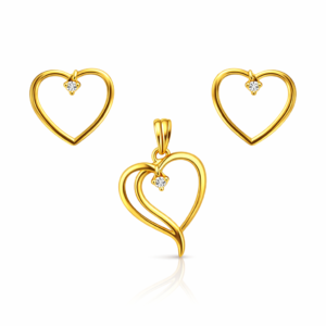 Heart Pendant Set – Minimal Love Solitaire Design | IGI Certified