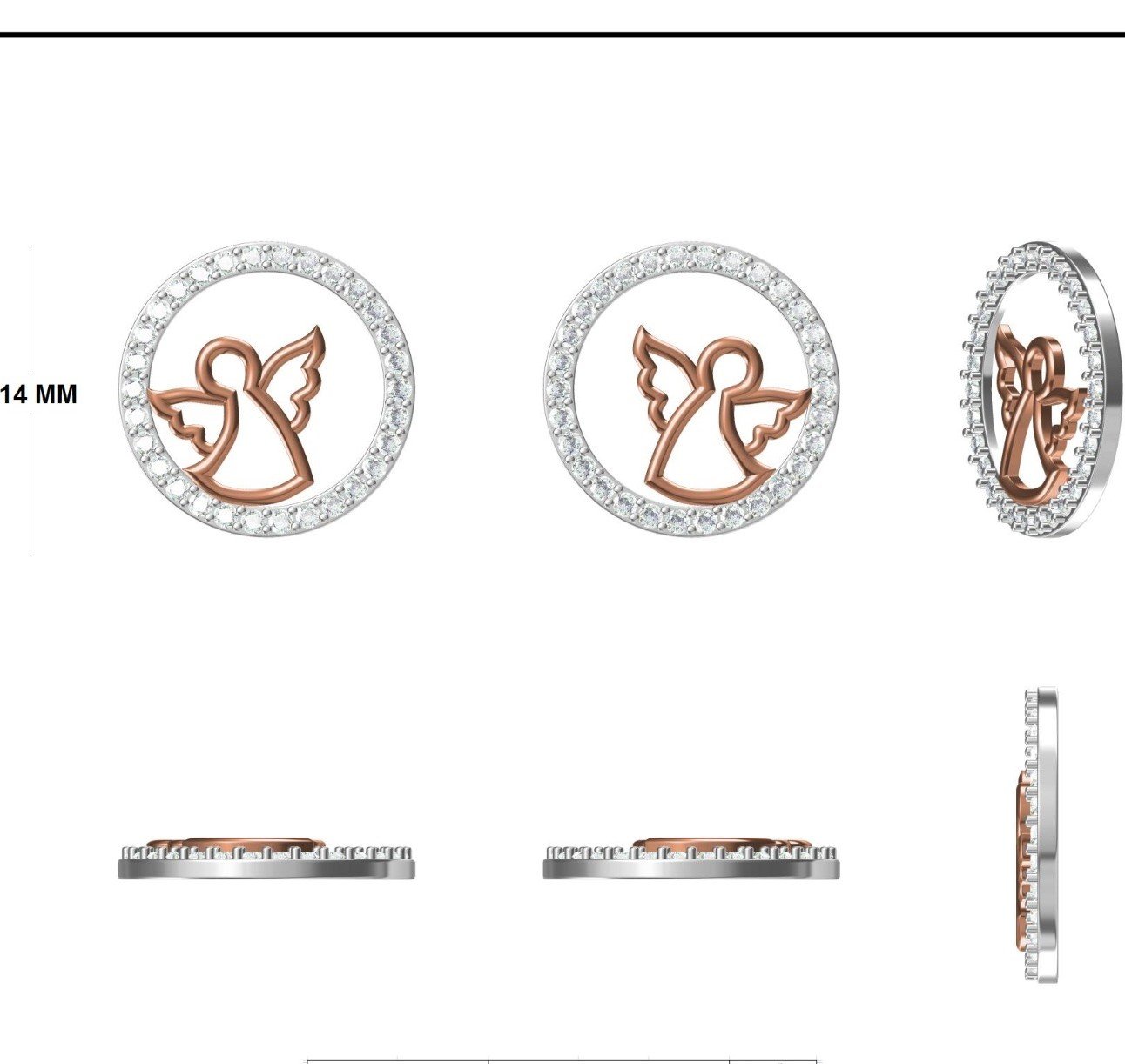 Angel Halo Circle Design Diamond Earrings | IGI Certified - Image 2
