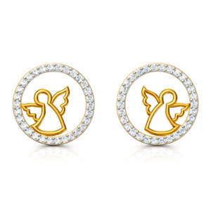 Angel Halo Circle Design Diamond Earrings | IGI Certified