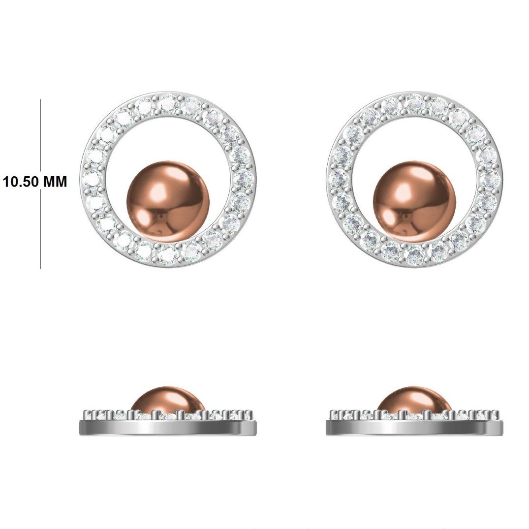 Classic Halo Dome Design Diamond Earrings | IGI Certified - Image 3