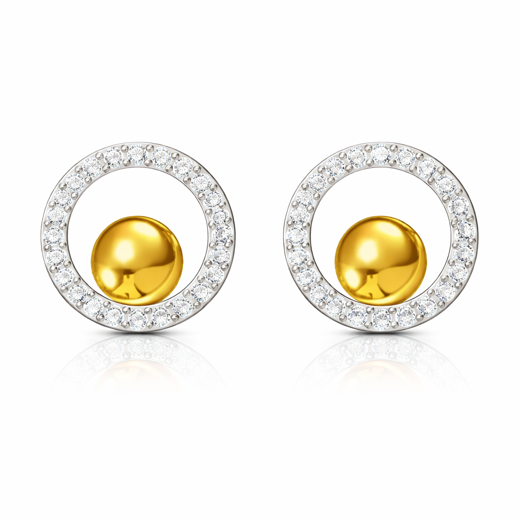 Classic Halo Dome Design Diamond Earrings | IGI Certified