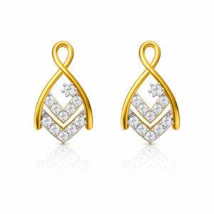 Infinity Drop Chevron Design Diamond Earrings | IGI Certified