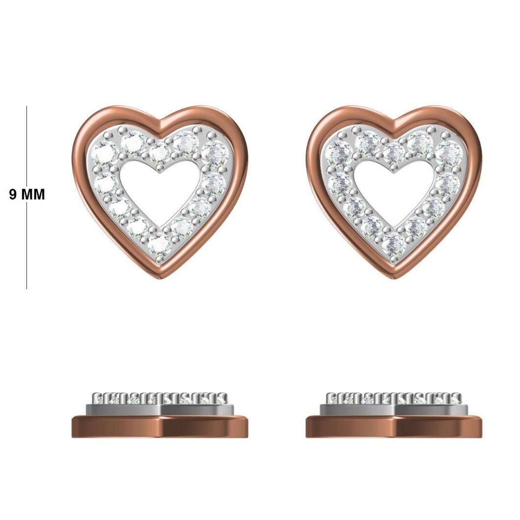 Heart Shape Halo Design Diamond Earrings | IGI Certified - Image 3