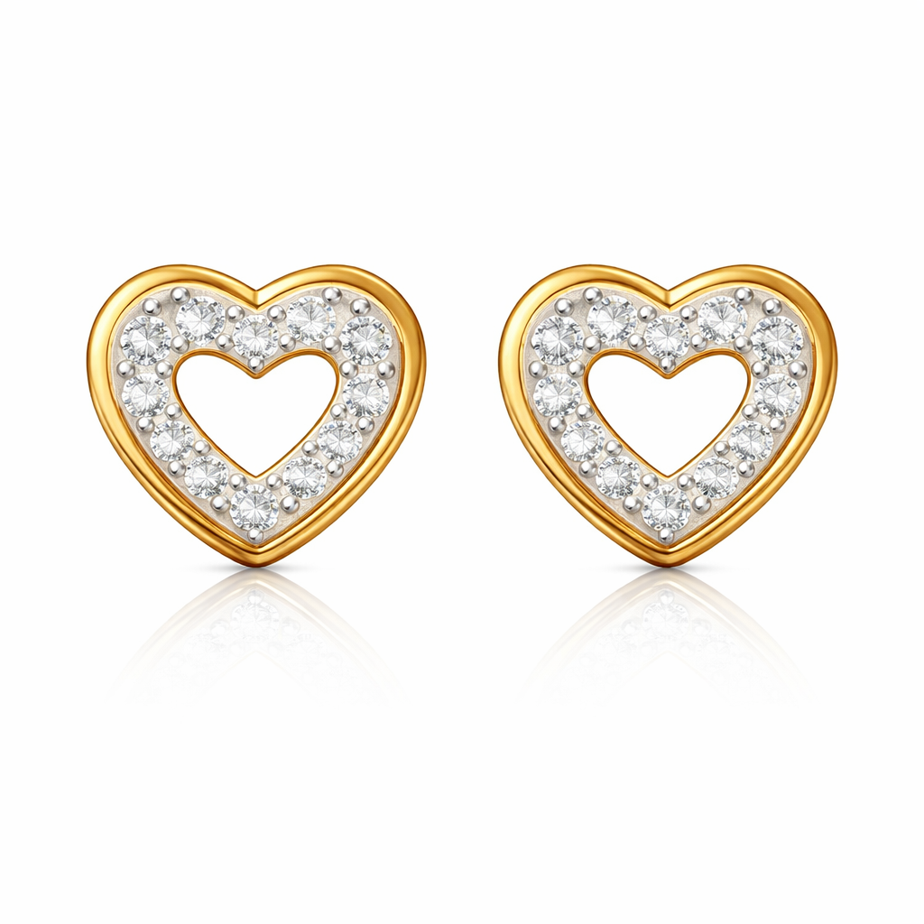 Heart Shape Halo Design Diamond Earrings | IGI Certified