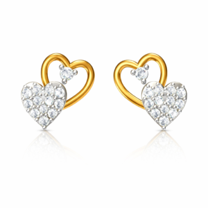 Dual Heart Love Cluster Design Diamond Earrings | IGI Certified