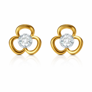 Triple Loop Floral Cluster Design Diamond Earrings | IGI Certified