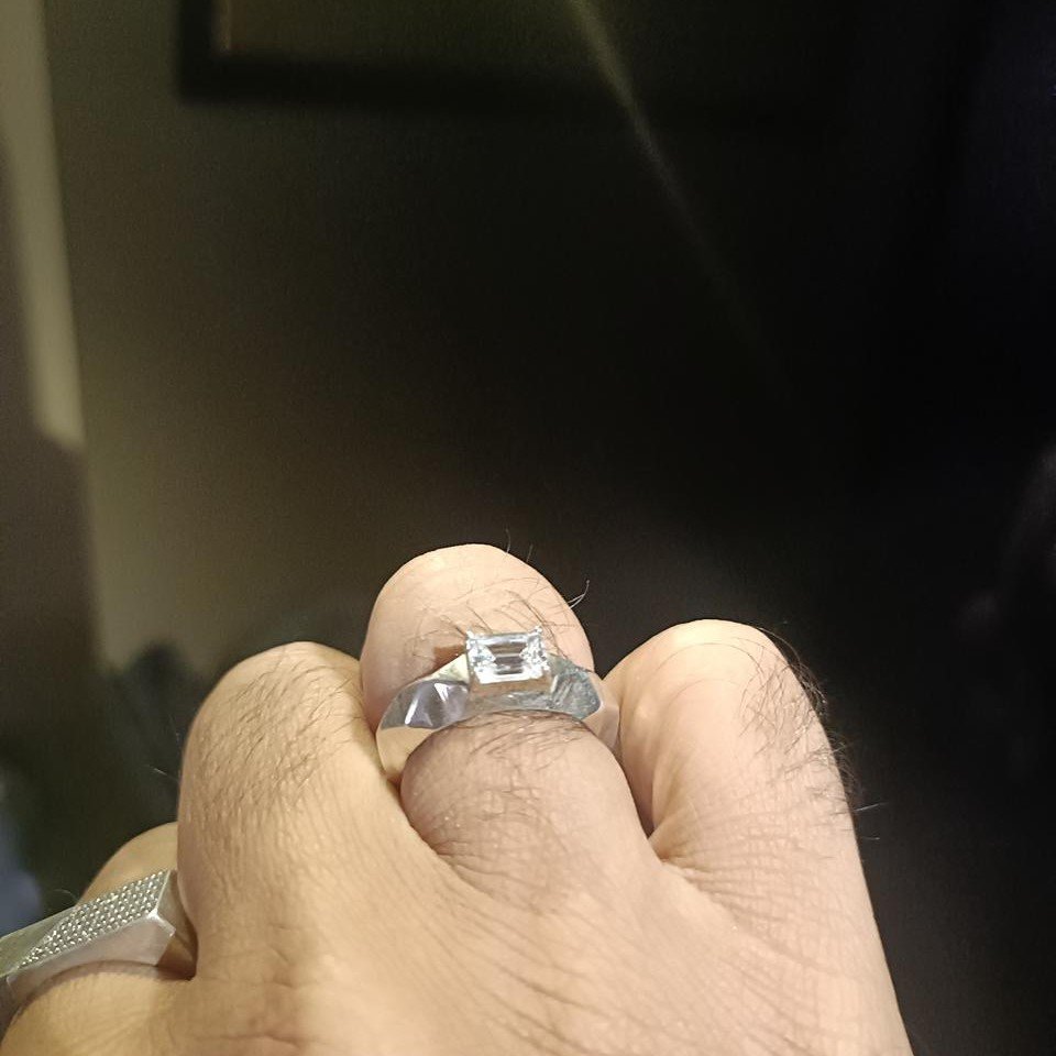 Emerald Cut Lab Grown Diamond Ring β Bold Designer Band | IGI Certified - Image 4