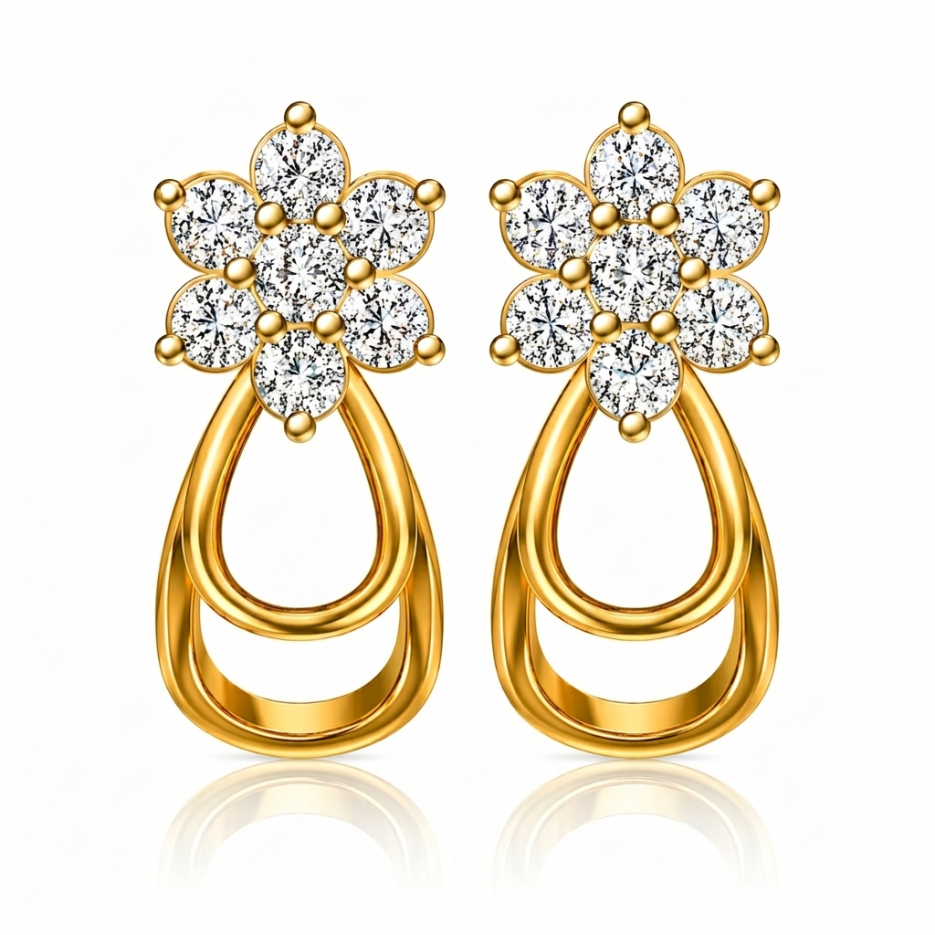 Floral Drop Loop Design | IGI Certified