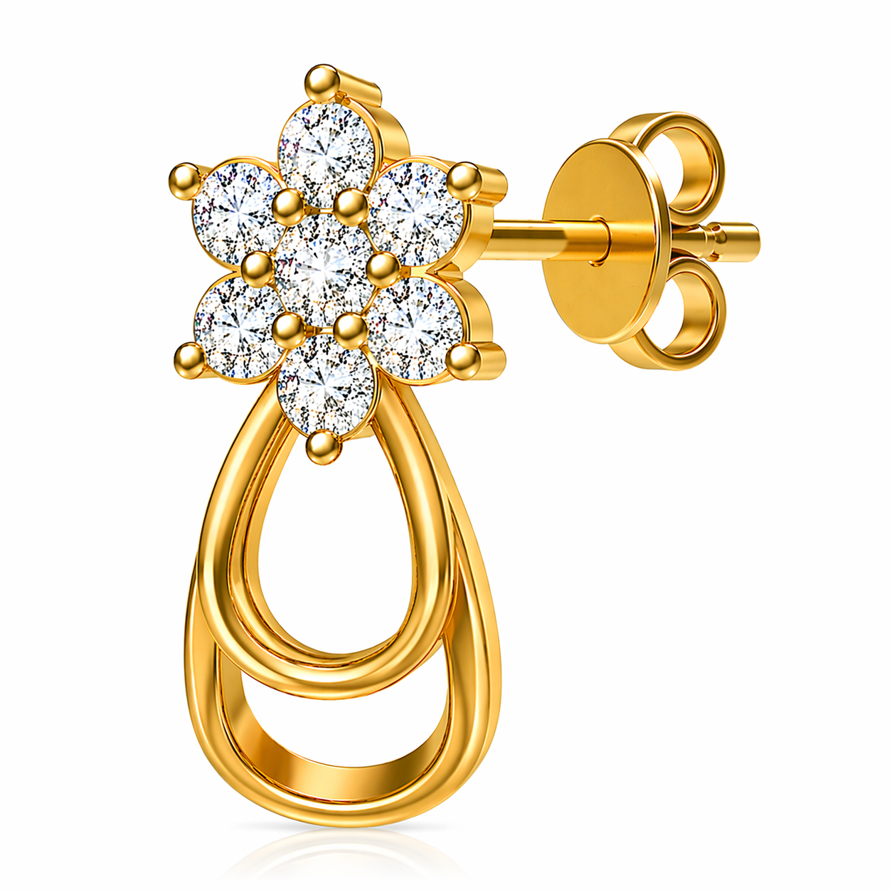 Floral Drop Loop Design | IGI Certified - Image 2
