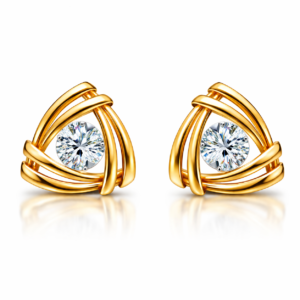 Designer Loop Floral Studs | IGI Certified