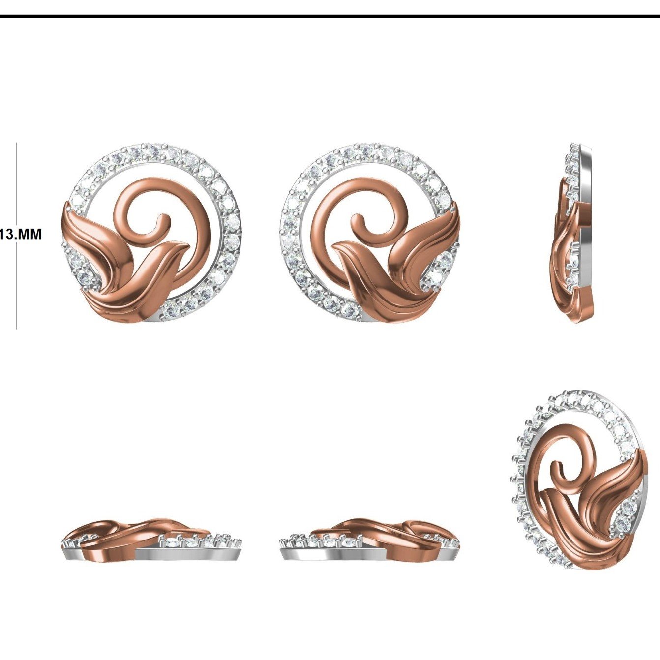 Swirl Halo Designer Studs | IGI Certified - Image 3