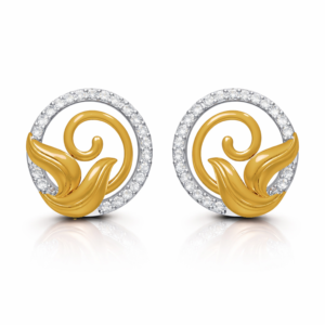 Swirl Halo Designer Studs | IGI Certified