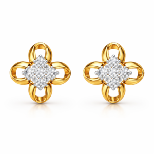 Floral Loop Designer Studs | IGI Certified
