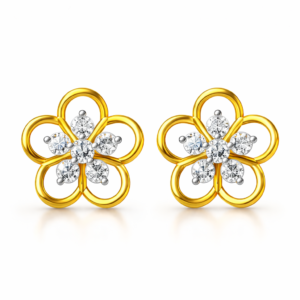 Floral Loop Design Diamond Earring| IGI Certified