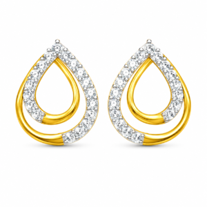 Teardrop Earrings – Dual Layer Open Drop Design | IGI Certified
