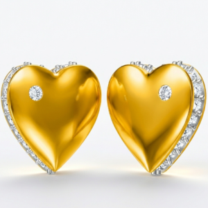 Modern Romantic Designer Puffy Heart Earrings | IGI Certified