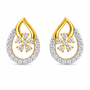 Teardrop Floral Earrings | IGI Certified