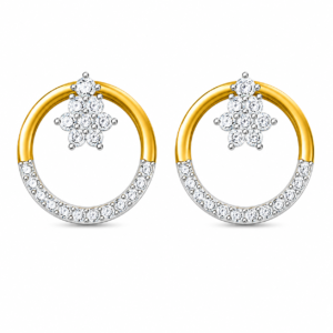 Circular Floral Diamond Earrings