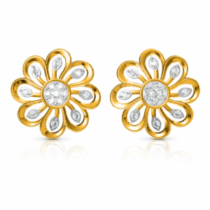 Floral Open Petal Diamond Earrings