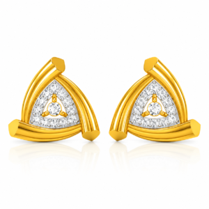 Triangular Modern Geometric Diamond Earrings