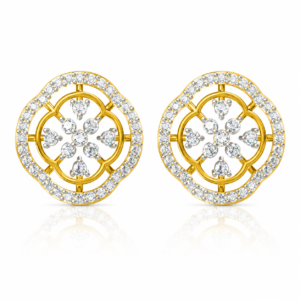 Floral Halo Diamond Earrings | IGI Certified
