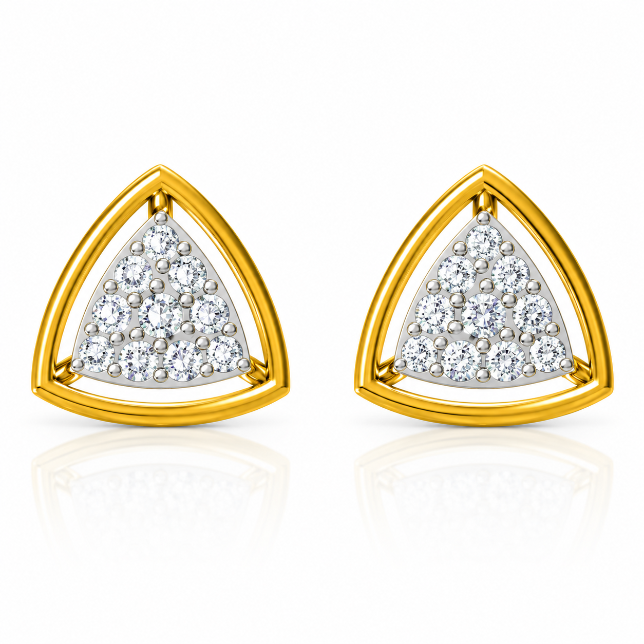 Triangular Diamond Earrings | IGI Certified