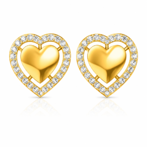 Romantic Designer Heart Diamond Earrings