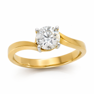 Classic Solitaire Twist Engagement Ring